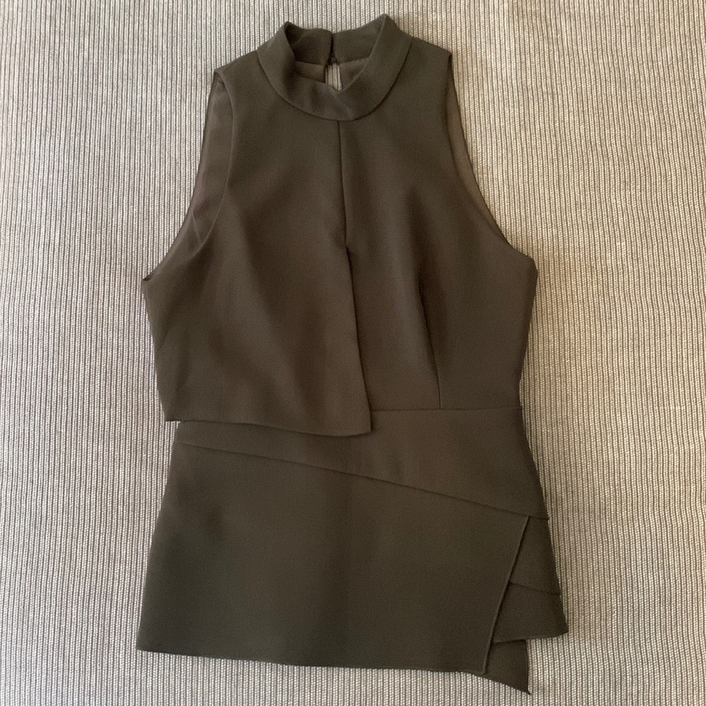 C/MEO Collective Asymmetrical Blouse - Size S - Dark Green - New Without…